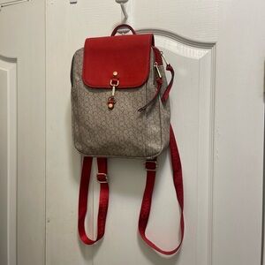 Calvin Klein Red and Gray Backpack